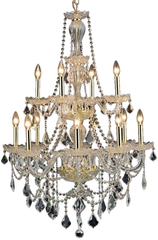 Giselle Gold Crystal Chandelier by Elegant Lighting UL-Listed 41H 28W 28D (1 of 1)