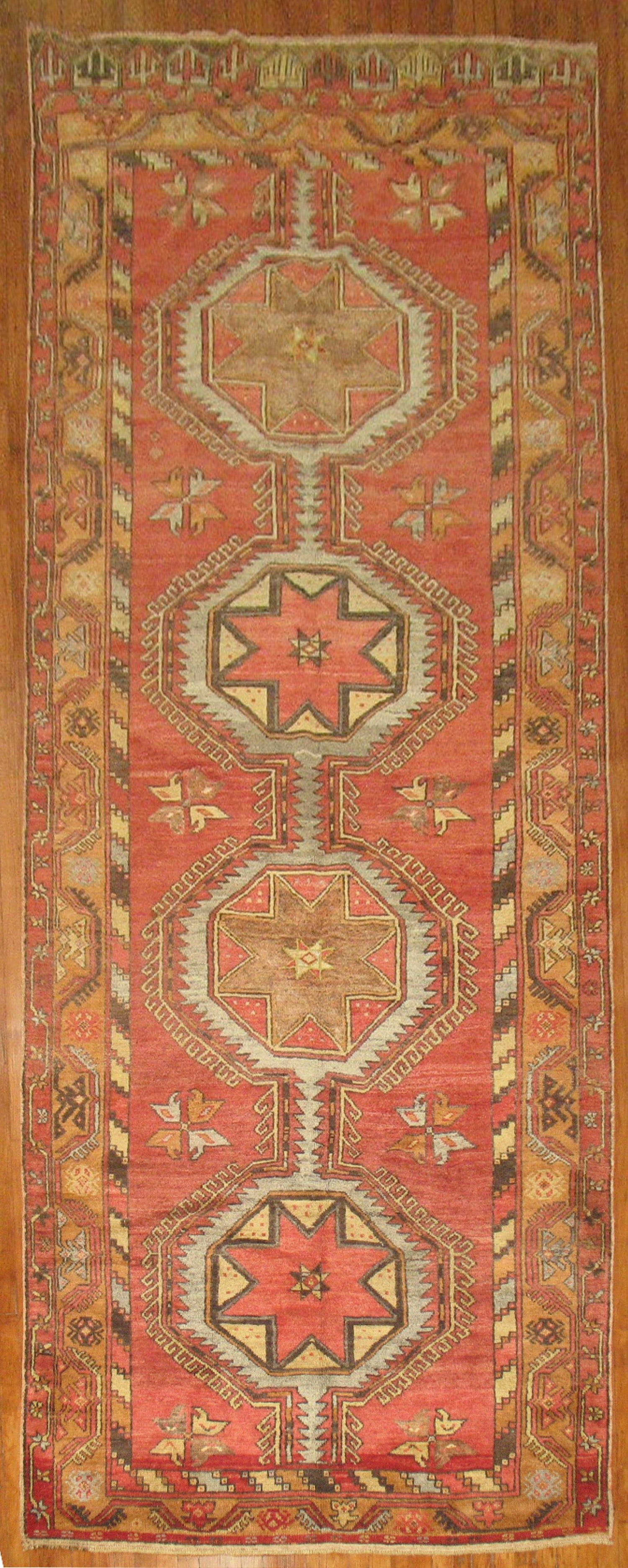5' 3" x 14' 8" Turkish Konya gallery rug mid 20th century (1 of 6)