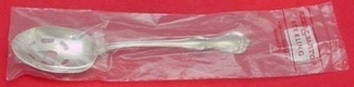 Reed and Barton Rose Cascade Sterling Silver Pierced Serving Spoon 8.5" (1 of 2)