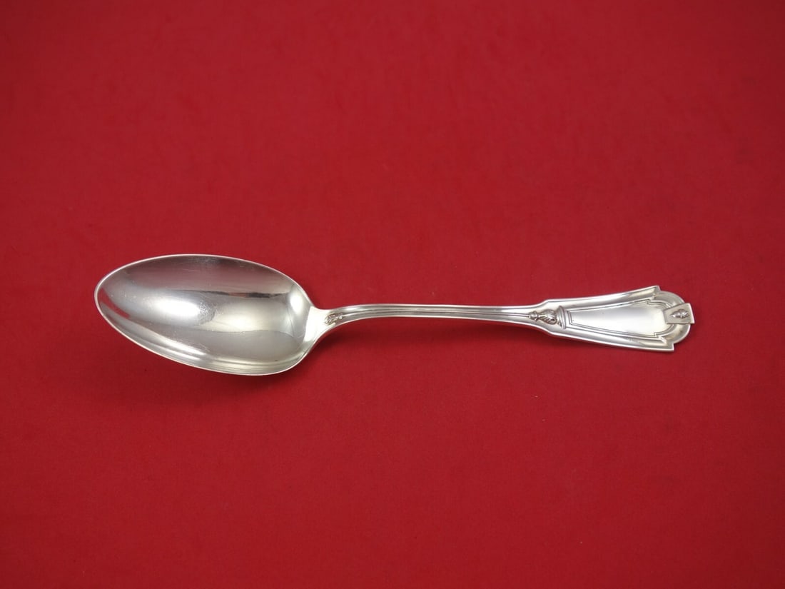 Whiting Keystone Sterling Silver 8 Inch Antique Serving Spoon: Whiting Keystone Sterling Silver 8 Inch Antique Serving Spoon This exquisite serving spoon is crafted from sterling silver and showcases the elegant Keystone pattern by Whiting. Measuring 8 inches in 