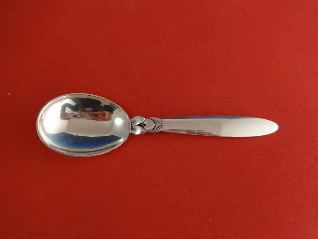Georg Jensen Cactus Sterling Silver Salad Serving Spoon 6 5/8 Vintage: Georg Jensen Cactus Sterling Silver Salad Serving Spoon 6 5/8 Vintage Introducing the exquisite Cactus Salad Serving Spoon by Georg Jensen, crafted from high-quality sterling silver. This vintage piec