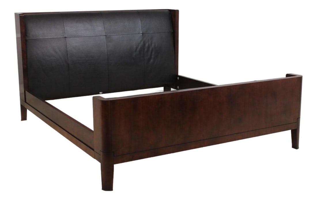 Baker mahogany leather king bed (1 of 10)