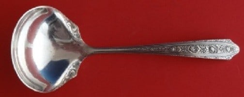 Wallace Normandie Sterling Silver Gravy Ladle 6 1/4 Inches: Wallace Normandie Sterling Silver Gravy Ladle 6 1/4 Inches This exquisite gravy ladle is crafted from sterling silver and features the elegant Normandie pattern by Wallace. Measuring 6 1/4 inches, thi
