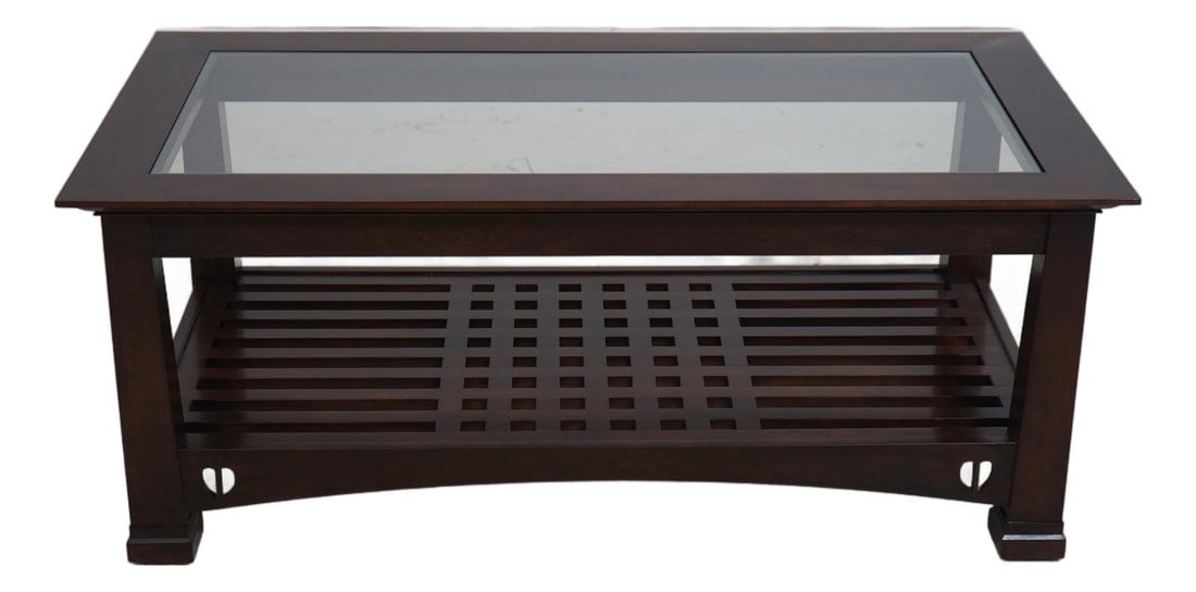 Glass Top Cherry Coffee Table Stickley Highlands Collection (1 of 10)