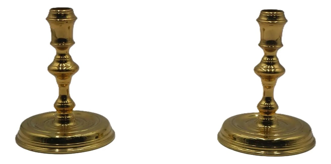 Colonial Williamsburg Virginia Metalcrafters Brass Candlestick Pair (1 of 7)