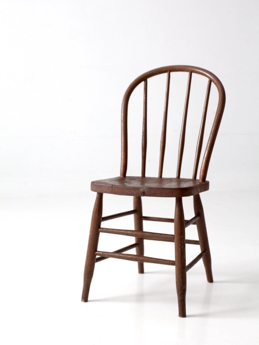 19th Century Windsor Side Chair Bow Back Bentwood Crest Rail (1 of 14)