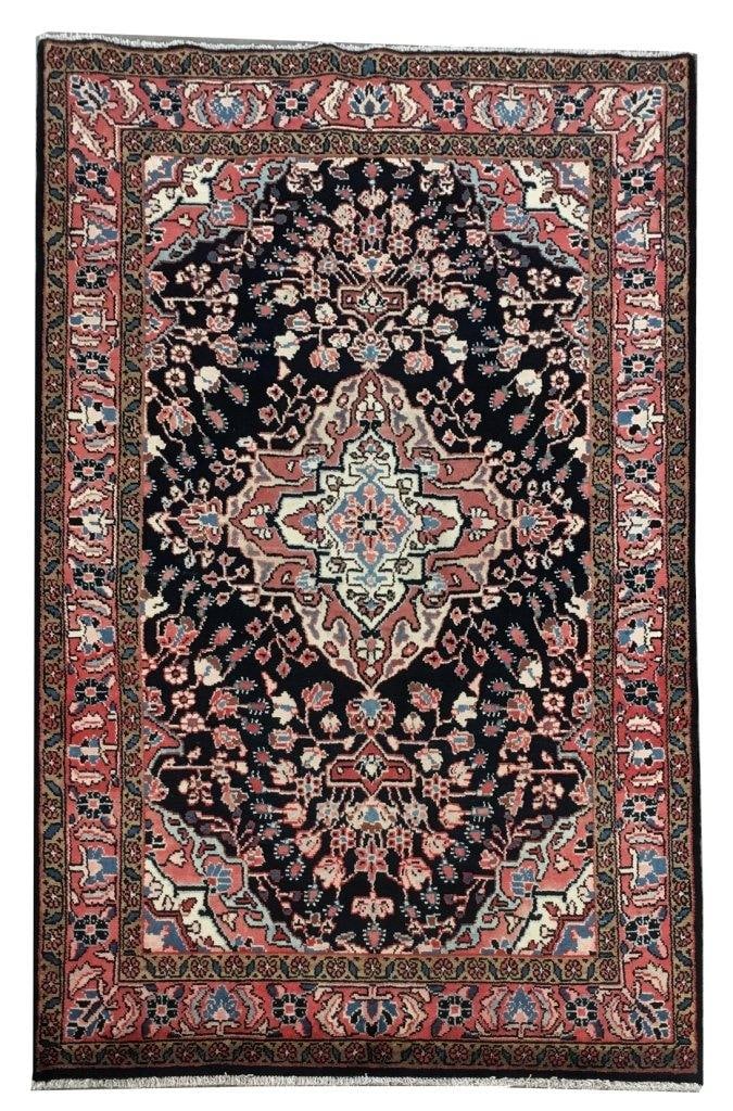 Handcrafted 4'9 x 7'3 Ivory Persian Hamadan Rug from Iran: Handcrafted 4'9 x 7'3 Ivory Persian Hamadan Rug from Iran Free continental US Shipping Enhance your living space with this exquisite 4.9 x 7.3 Ivory Persian Hamadan Rug. Handcrafted by skilled Persian