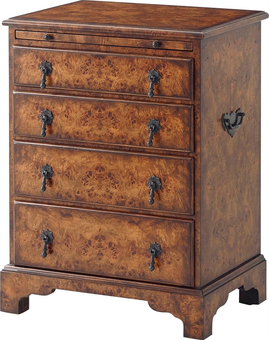 Theodore Alexander Vintage Style Poplar Burl Nightstand Chest (1 of 2)