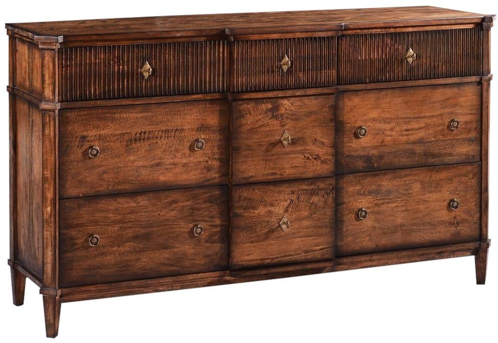 St. Denis Rustic Pecan Dresser Chest Soft-Closing Drawers 40H 72W 18D (1 of 5)
