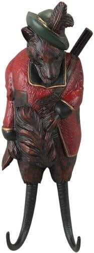 Whimsical Lodge Fox Hunting Sculpture Hand-Cast Resin 13H x 4W x 3D: Whimsical Lodge Fox Hunting Sculpture Hand-Cast Resin 13H x 4W x 3D This item is made at time of order. Please allow 42 to 70 days for production. This whimsical lodge-style sculpture captures the ess