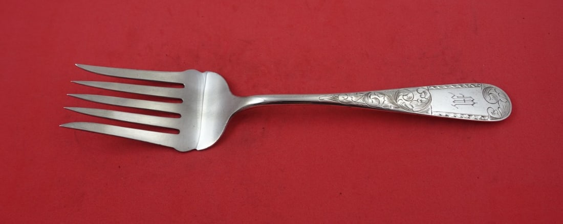 Kirk Mayflower Sterling Silver Salad Serving Fork 5 Tine 9.5 Inch: Kirk Mayflower Sterling Silver Salad Serving Fork 5 Tine 9.5 Inch This elegant Mayflower salad serving fork from Kirk is crafted from high-quality sterling silver. Featuring a flat handle and a distin