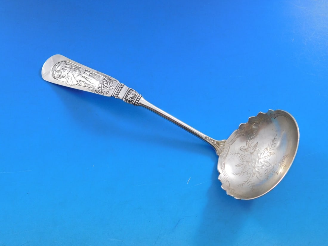 Gorham Fontainebleau Sterling Silver Gravy Ladle 7 Bright-Cut (1 of 5)