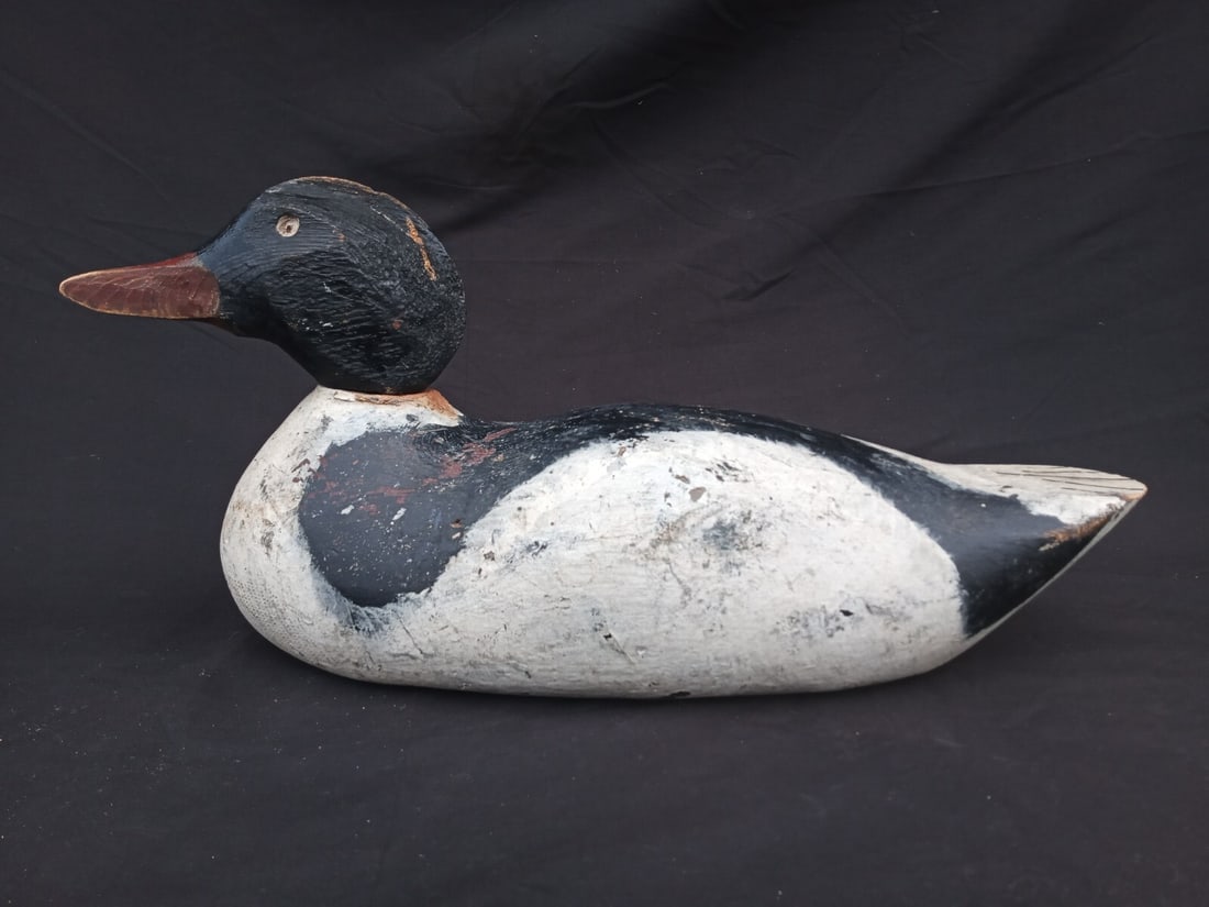 Vintage Evans Merganser Duck Decoy Carved Wood Loose Head (1 of 13)
