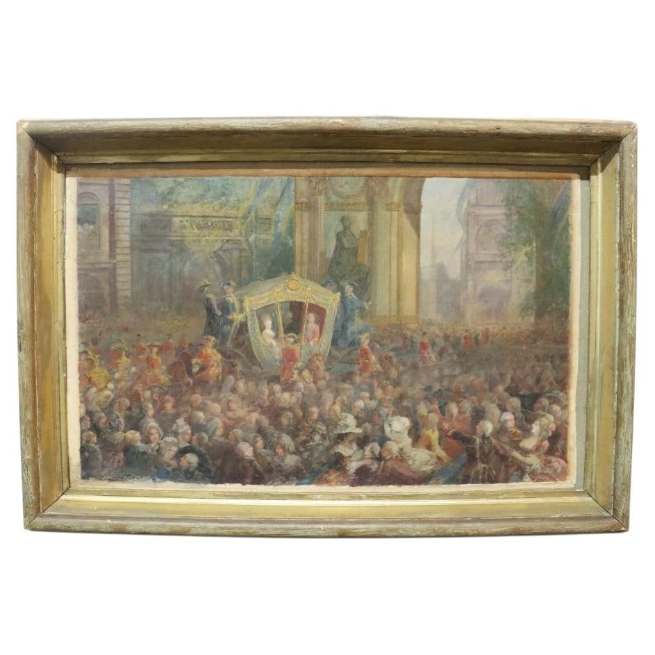 19thC English Oil on Canvas Royal Procession Painting by J. Nartos Narrer (1 of 15)