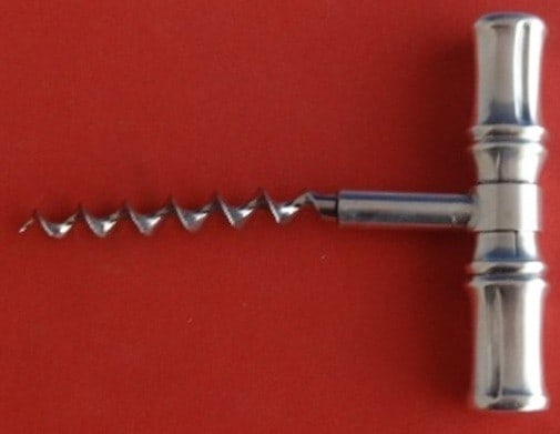 Tiffany Co Bamboo Sterling Silver Corkscrew with Steel Implement 4 3/8" (1 of 1)