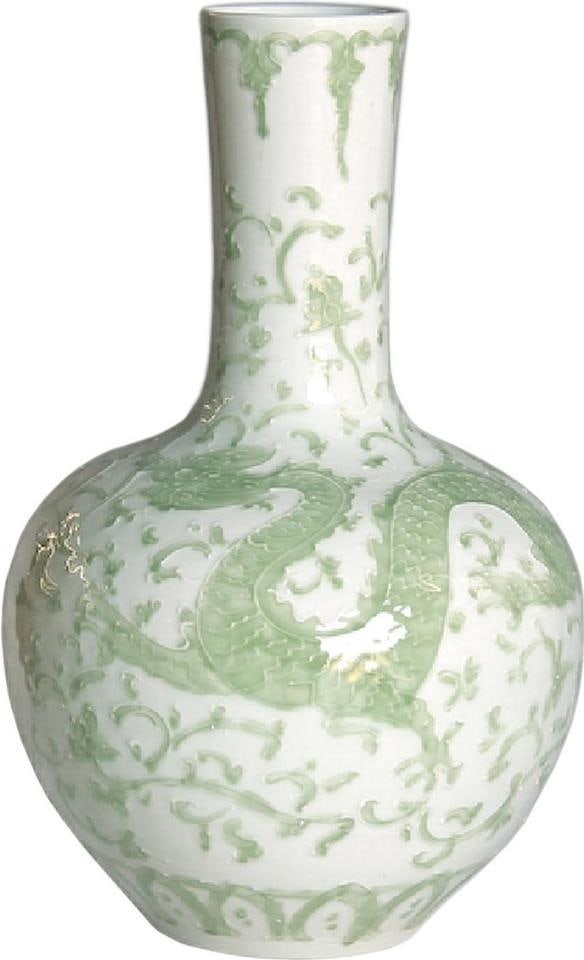 Handmade 21 Inch Celadon Dragon Lotus Vase Asian Antique Style: Handmade 21 Inch Celadon Dragon Lotus Vase Asian Antique Style This exquisite Traditional Celadon Dragon Lotus Vase stands at 21 inches tall and features a stunning globular shape. Handcrafted from hi