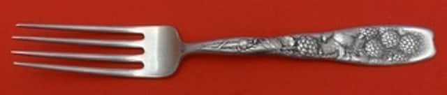 Whiting Berry Sterling Silver Fork with Raspberry Motif 6 7/8" (1 of 2)
