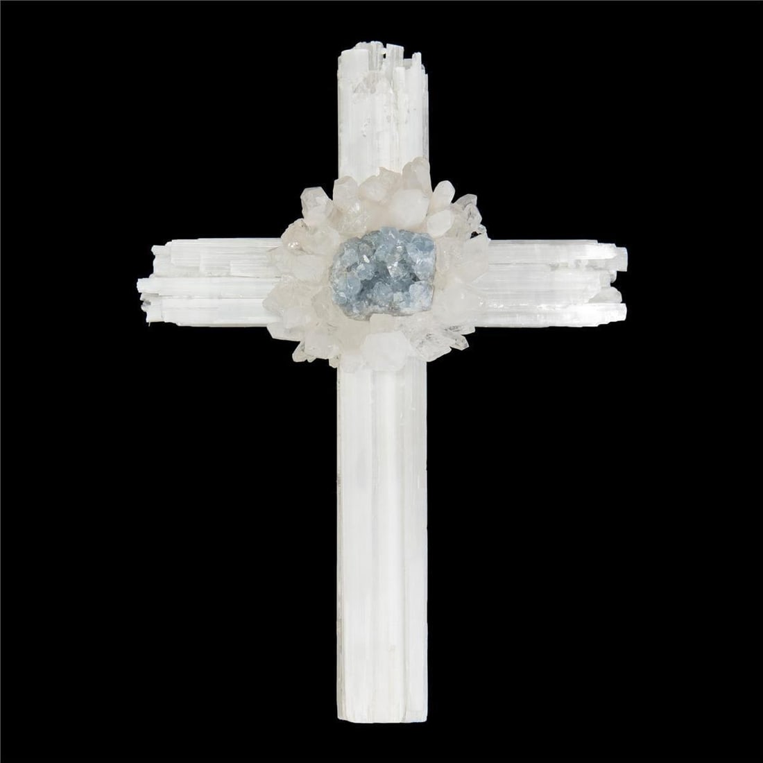 John-Richard Traditional Selenite Cross Religious Decor 15.5x11 Translucent (1 of 1)
