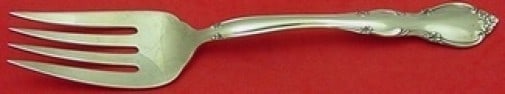 Gorham Rose Tiara sterling silver cold meat fork 8 3/4": Gorham Rose Tiara sterling silver cold meat fork 8 3/4" A Rose Tiara by Gorham cold meat fork in sterling silver, featuring a graceful handle design with a delicate rose at the tip. This pre-owned pie