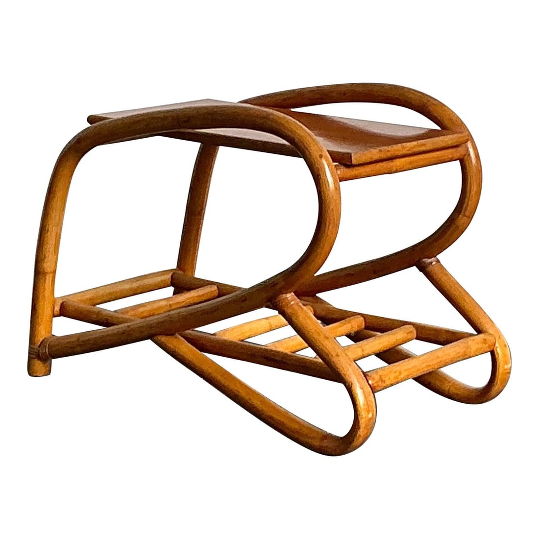 1950s Bent Rattan Two Tier Side Table (1 of 10)