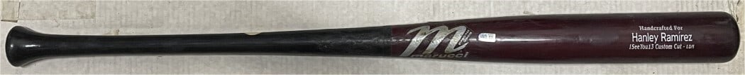 Game Used Marucci Bat Custom Cut MLB Authenticated Hanley Ramirez Dodgers: Game Used Marucci Bat Custom Cut MLB Authenticated Hanley Ramirez Dodgers This is a game-used Marucci baseball bat custom cut for Hanley Ramirez during his time with the Los Angeles Dodgers. The bat i