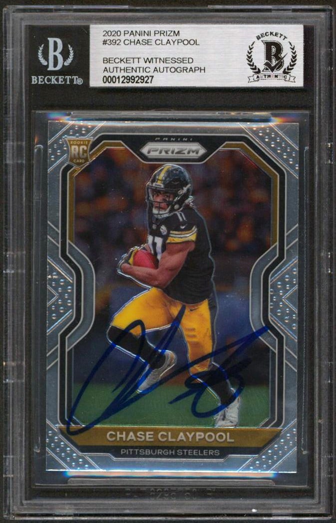 Chase Claypool Signed 2020 Panini Prizm Rookie Card Beckett Slabbed (1 of 2)
