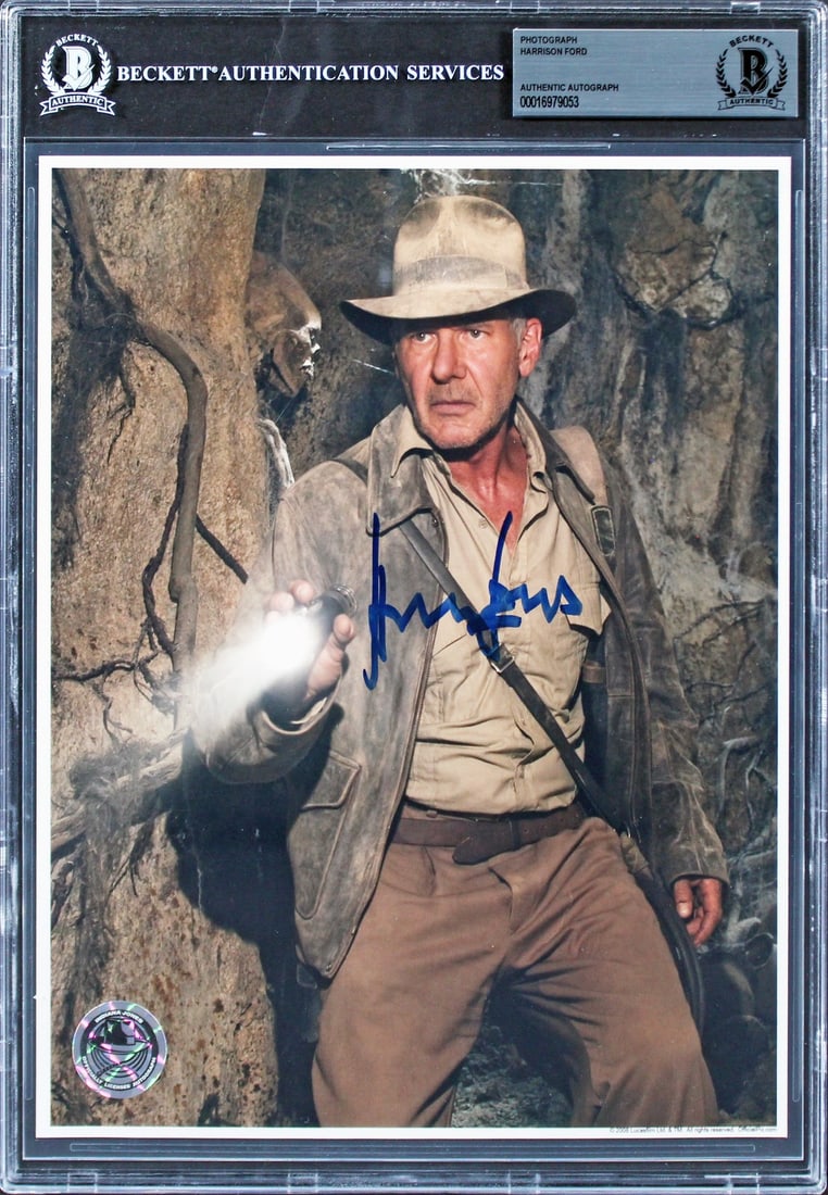 Beckett Slabbed Harrison Ford Signed Indiana Jones 8x10 Photo (1 of 5)