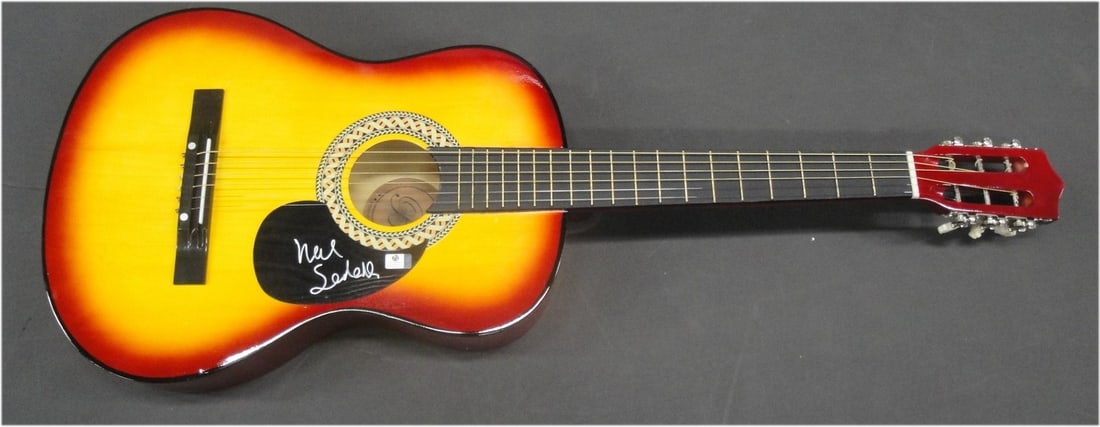 Neil Sedaka Autographed Acoustic Guitar with Pick GAI Authenticated (1 of 3)