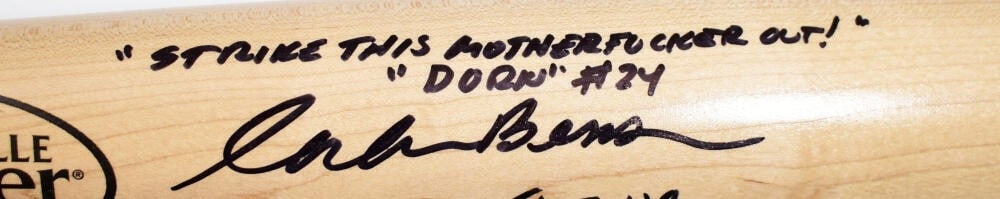 Louisville Slugger blonde bat signed by Charlie Sheen Corbin Bernsen Beckett holo (1 of 5)