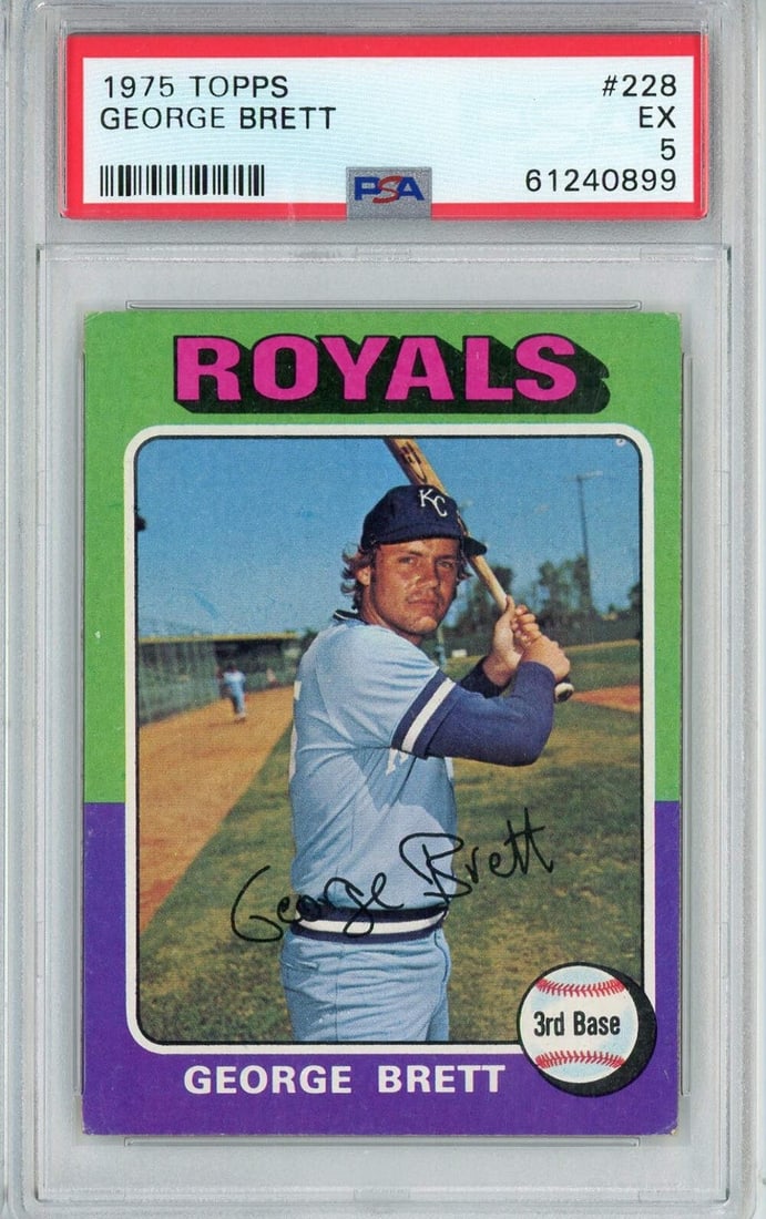 PSA 5 George Brett 1975 Topps 228 Rookie Baseball Card (1 of 2)
