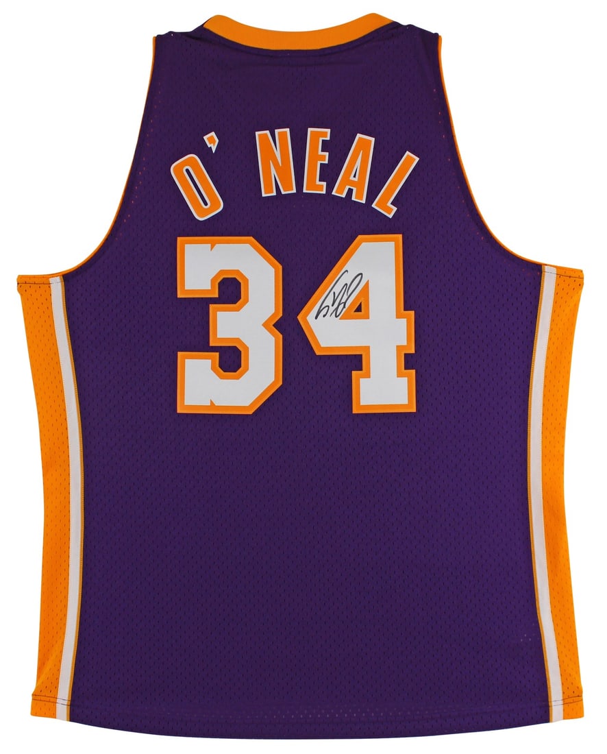 Shaquille O'Neal Signed Purple Lakers 1999-00 Swingman Jersey BAS Authenticated: Shaquille O'Neal Signed Purple Lakers 1999-00 Swingman Jersey BAS Authenticated Celebrate the legacy of Shaquille O'Neal with this original autographed purple Mitchell & Ness 1999-00 Hardwood Classics