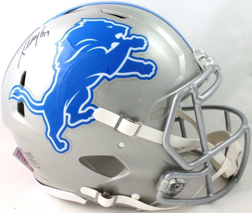 Detroit Lions Full Size Speed Authentic Helmet Signed by Kenny Golladay JSA: Detroit Lions Full Size Speed Authentic Helmet Signed by Kenny Golladay JSA Autographed Detroit Lions full-size Speed authentic helmet signed by Kenny Golladay. The item is listed as original, with JS