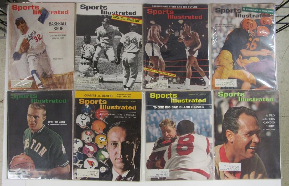 24 intact 1964 Sports Illustrated issues Koufax first cover Butkus (1 of 5)