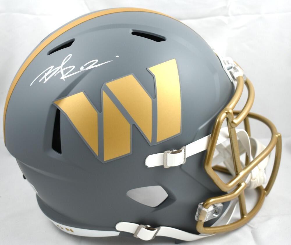Washington Commanders F S Slate Speed Helmet Signed by Brian Robinson Jr Beckett (1 of 10)