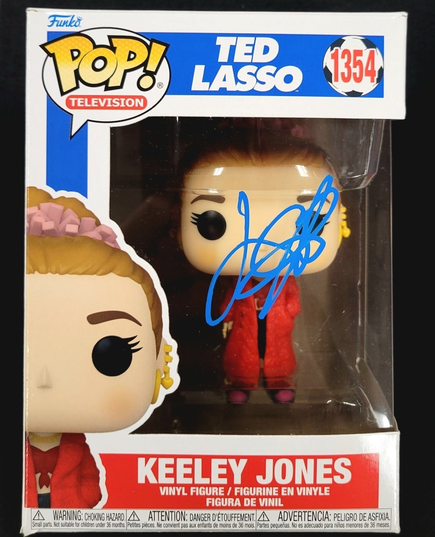Juno Temple Autographed Keeley Jones Funko Pop! Ted Lasso Beckett Certified: Juno Temple Autographed Keeley Jones Funko Pop! Ted Lasso Beckett Certified This Funko Pop! figure features Keeley Jones from the acclaimed show Ted Lasso, beautifully signed by actress Juno Temple. T