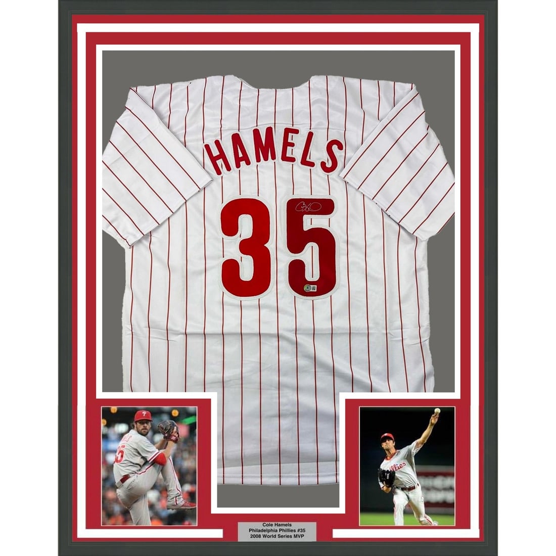 Cole Hamels signed framed Phillies jersey with BAS COA (1 of 2)