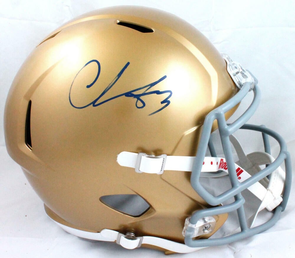 Notre Dame Speed Helmet Signed by Chase Claypool Beckett Hologram (1 of 9)