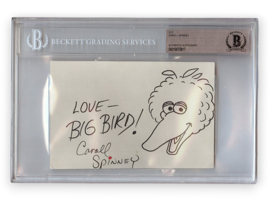 Beckett Authenticated Caroll Spinney Big Bird Signed Cut Sketch (1 of 1)