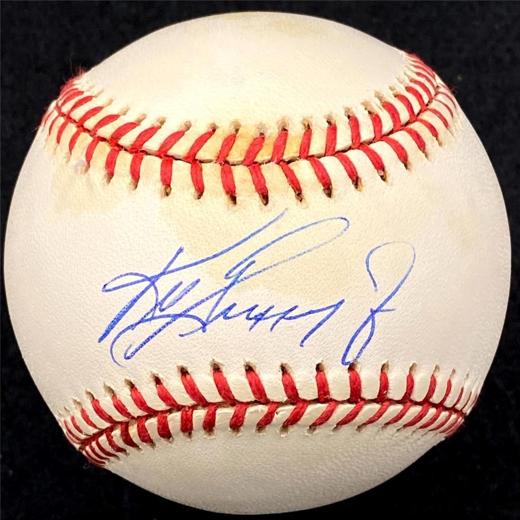 Autographed Official American League baseball by Ken Griffey Jr JSA: Autographed Official American League baseball by Ken Griffey Jr JSA This is an original Official American League baseball autographed by Ken Griffey Jr. The autograph has been authenticated by James S