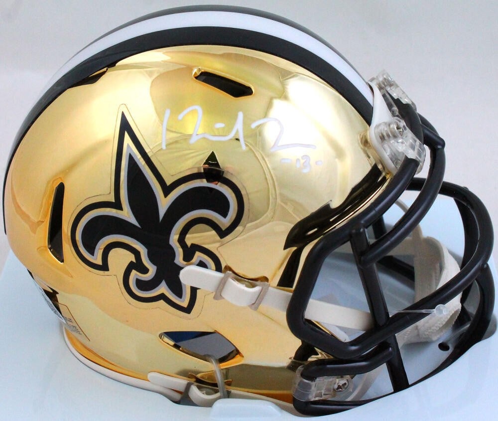 Signed New Orleans Saints Chrome Mini Helmet Michael Thomas Beckett Hologram (1 of 3)
