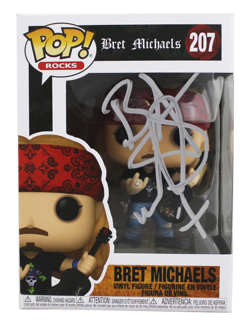JSA Bret Michaels Signed Poison Funko Pop #207 Figure (1 of 7)