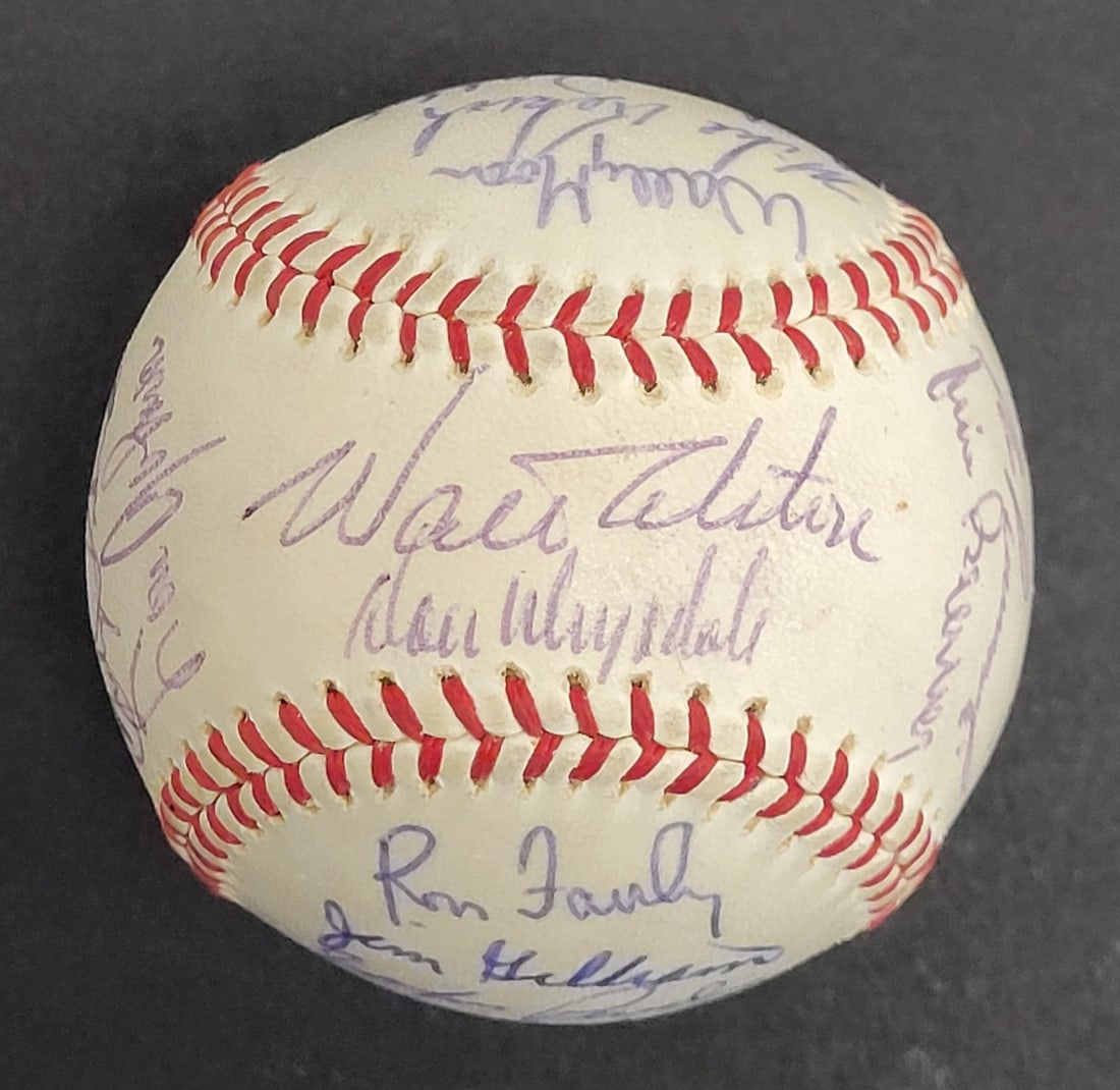 JSA authenticated 1965 Dodgers championship team autographed baseball (1 of 7)