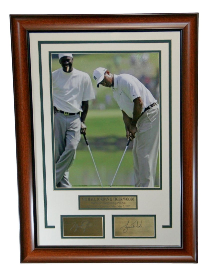 Framed 11x14 Wachovia Championship Pro-Am Photo Jordan and Woods: Framed 11x14 Wachovia Championship Pro-Am Photo Jordan and Woods Framed 11x14 photo from the Wachovia Championship Pro-Am featuring Michael Jordan and Tiger Woods. This pre-owned piece is a golf-relat