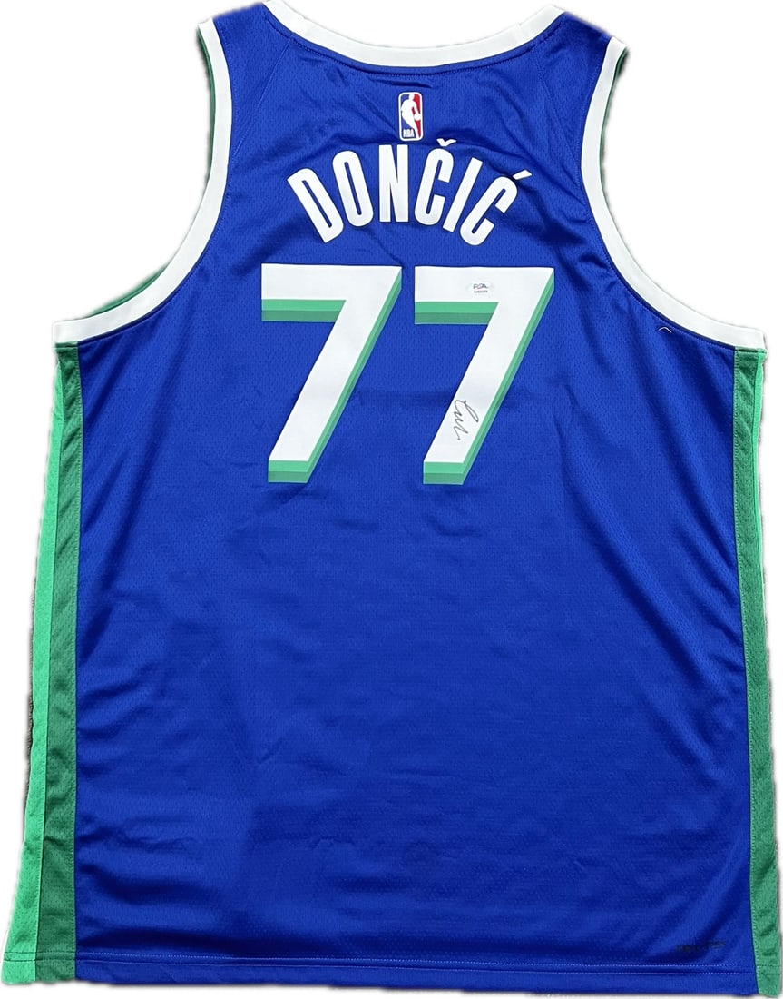 PSA DNA authenticated Luka Doncic Dallas Mavericks swingman jersey (1 of 3)