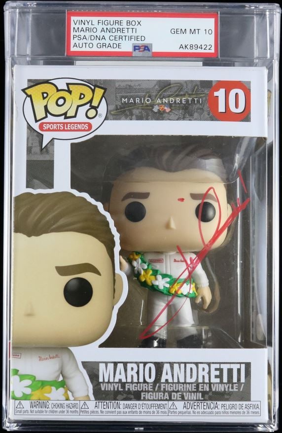 Mario Andretti Autographed NASCAR Funko Pop PSA DNA Auto 10 Encapsulated (1 of 2)