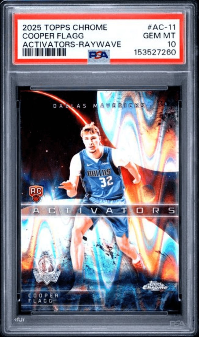 PSA 10 Cooper Flagg 2025 Topps Chrome AC11 Raywave Rookie Card (1 of 2)