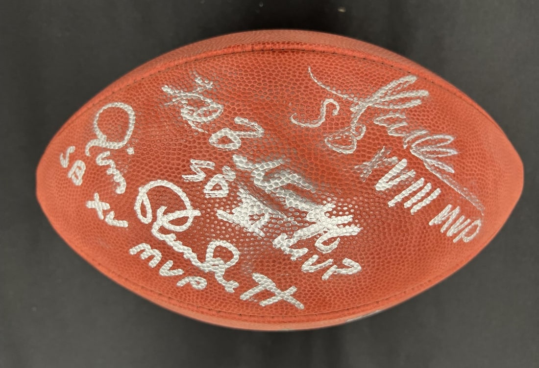 Signed Football by Biletnikoff Allen Plunkett PSA/DNA Raiders: Signed Football by Biletnikoff Allen Plunkett PSA/DNA Raiders This authentic football features the signatures of NFL legends Fred Biletnikoff, Marcus Allen, and Jim Plunkett, all of whom made their