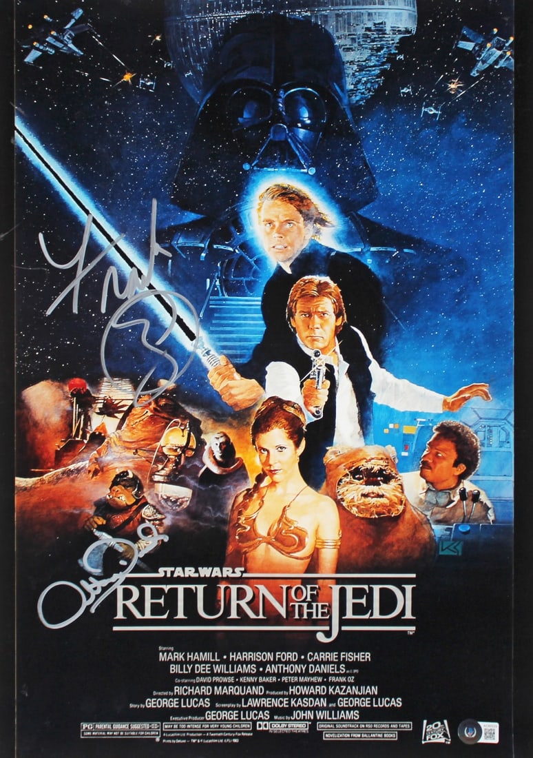 Frank Oz Anthony Daniels Star Wars Return of the Jedi Signed 14x20 Photo BAS COA: Frank Oz Anthony Daniels Star Wars Return of the Jedi Signed 14x20 Photo BAS COA Celebrate the legacy of Star Wars with this autographed 14x20 photo featuring the iconic signatures of Frank Oz and Ant