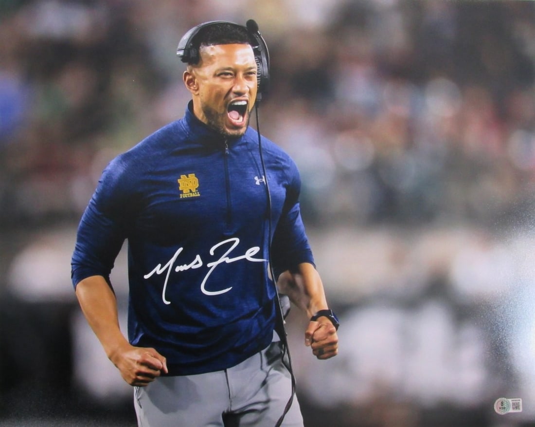 Marcus Freeman Autographed 16x20 Notre Dame Football Photo BAS Authenticated (1 of 3)