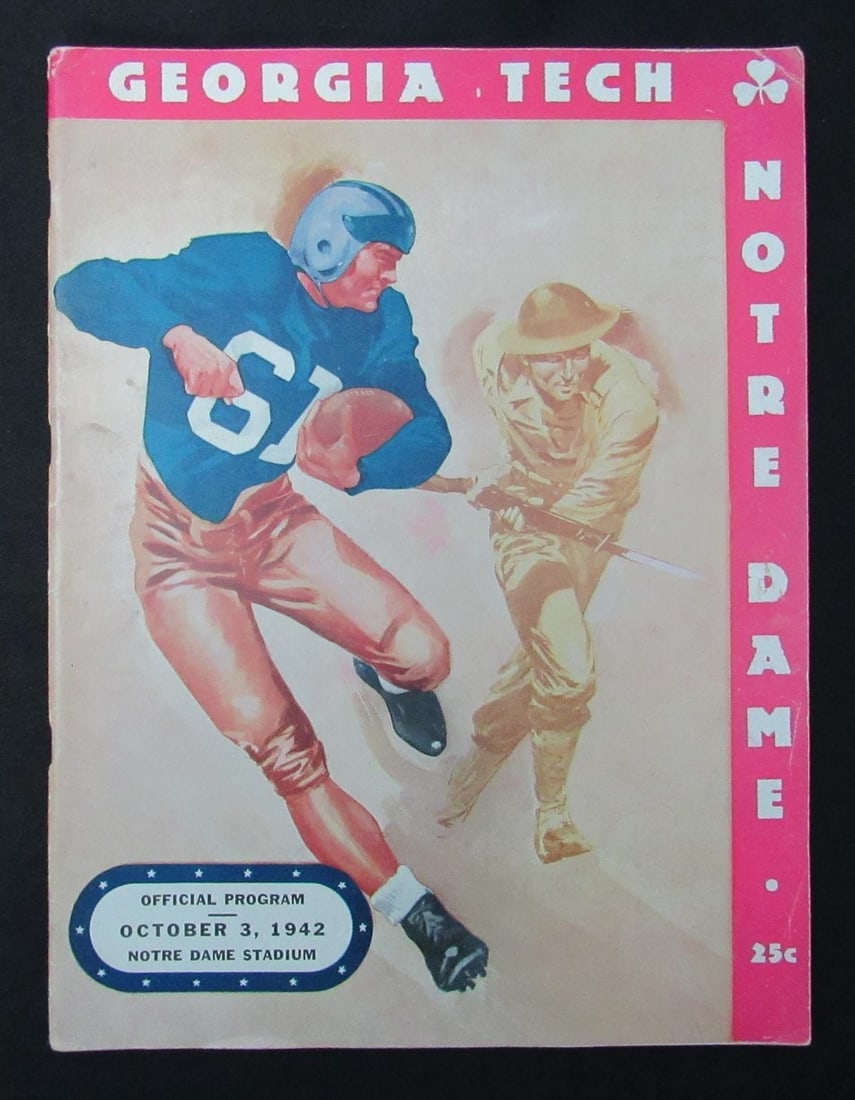 Vintage 1942 Notre Dame Football Game Program Georgia Tech (1 of 4)